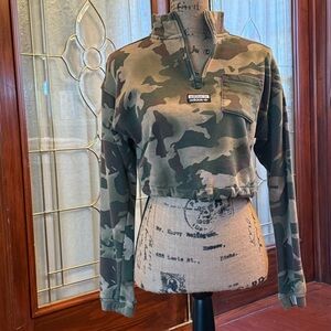 Adidas Camouflage Cropped Sweatshirt